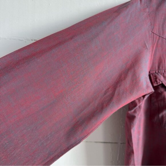 Vintage Kmart Western Shirt small Red Blue pearl snap - Picture 4 of 15